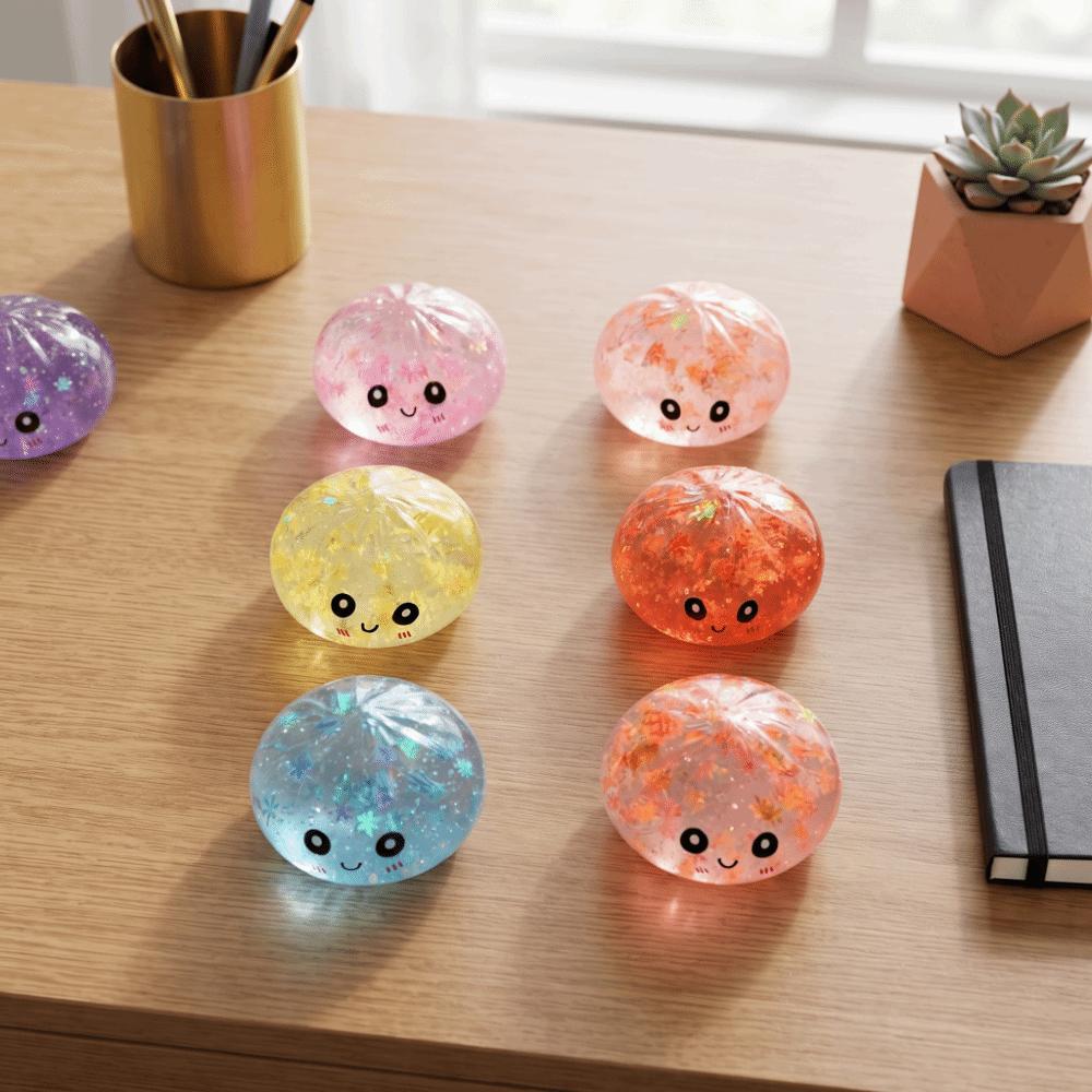 Snowflake Dumpling Squishy Toy Slow Rising Steamed Bun Fidget Toy Focus Enhancement