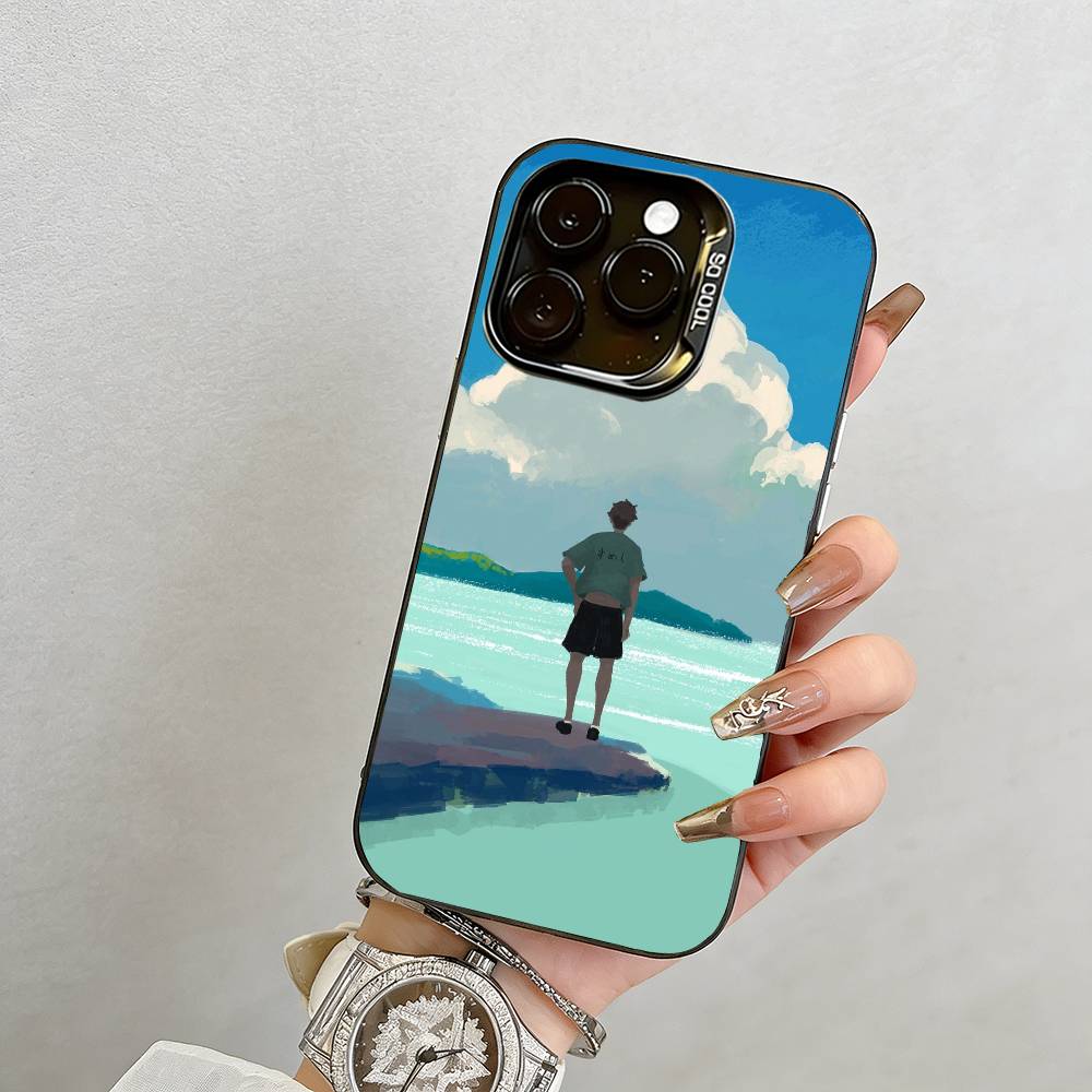 Alone by the Sea Phone Case For iPhone 17,16,15,14,13,12,11 Plus,Pro Max,XS,Colorful Silver Phone case Funda Cover iPhone16e