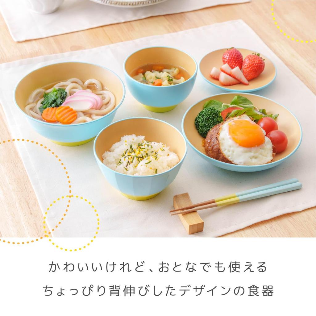 Asahi Koyo Tableware 6 Piece Blue Made in Dishwasher Microwave Tableware Series that Can Be Used as a Set Home Children's Set, Set, Gift, Japan, Safe,