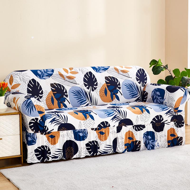 Seat Sofa Cover For Living Room Elastic Floral Sofa Skirt Covers Stretch Spandex L Shape Couch Armchair Slipcovers Home