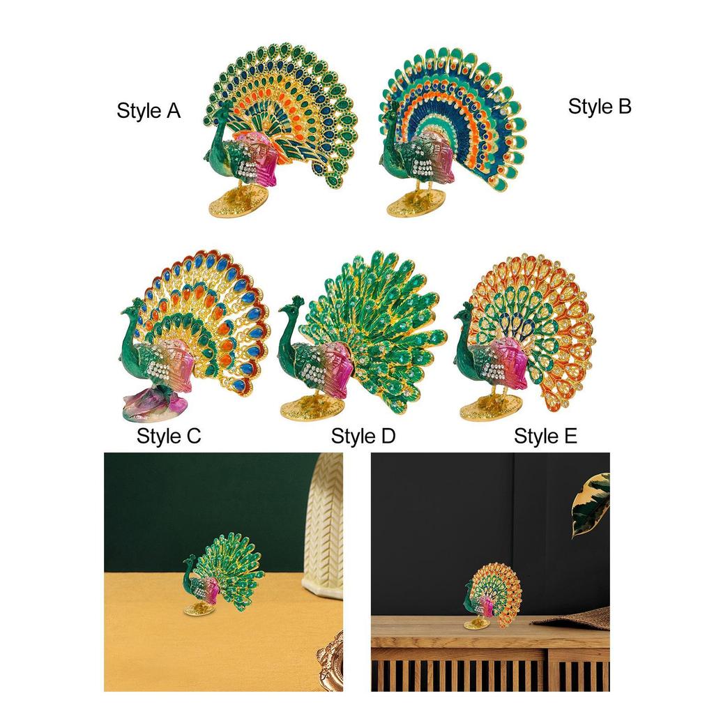 Peacock Statue Collection Crafts Housewarming Gift Modern Display Ornament for Office Living Room Farmhouse Desk Decoration