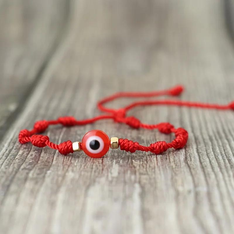 Turkish Evil Eye Bracelet Unisex Handwoven String Adjustable Braclet Classic Fatima Hand Braslet Valentines Day Gift Red Pulsera
