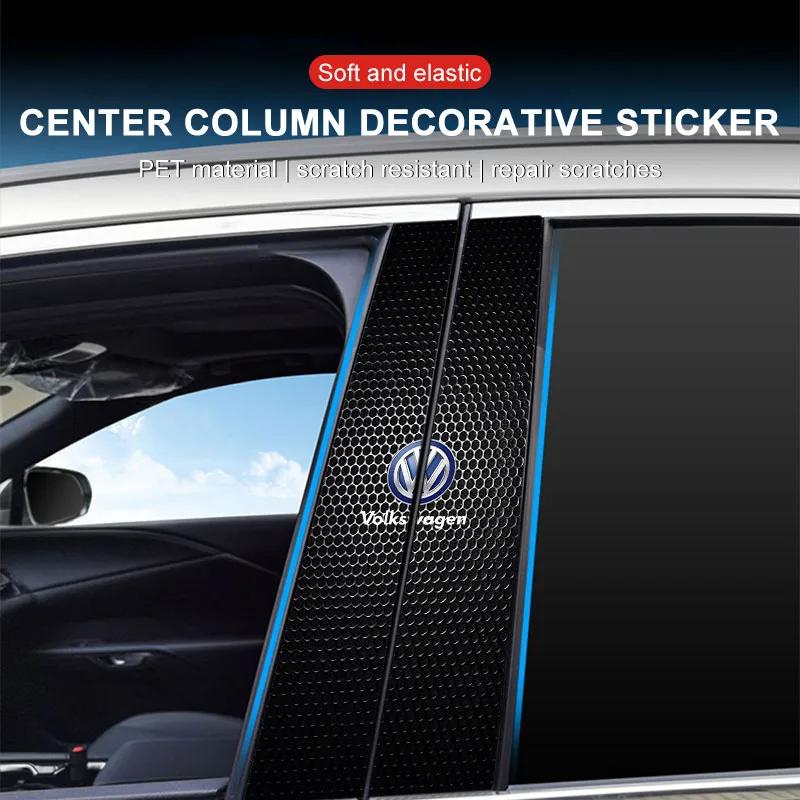 efg1 B-Pillar Center Column PET Decals Emblem 3d Sticker Auto parts For VW Polo Tiguan Passat Golf Jetta Lavida Skoda Octavia