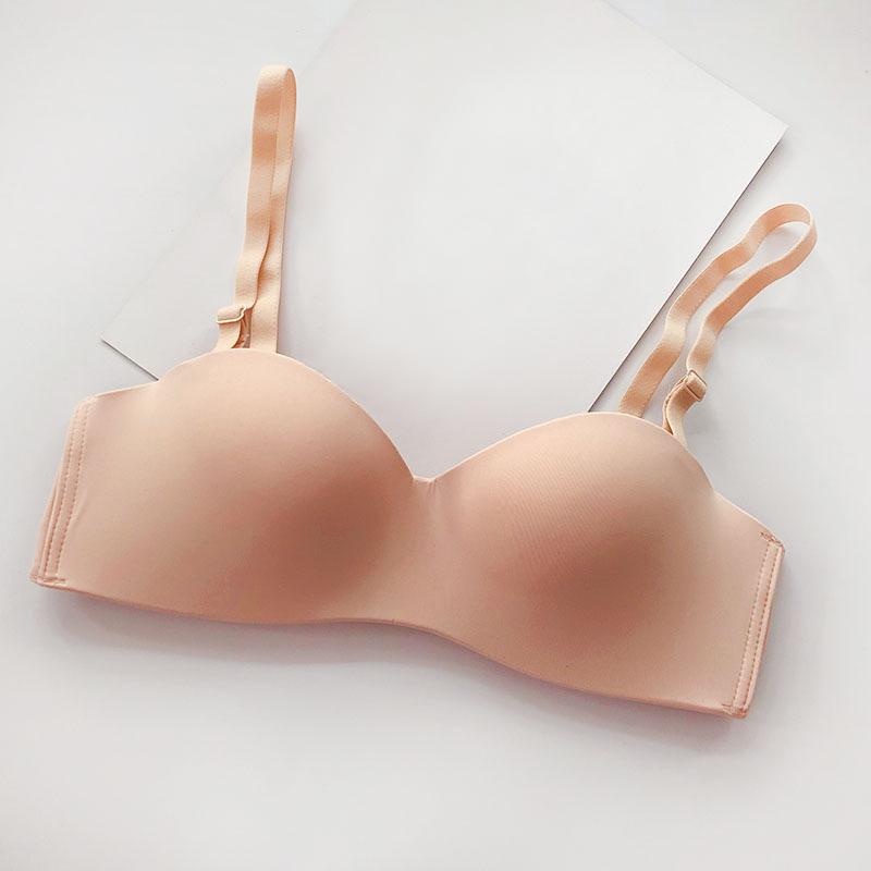 Women's Glossy Bras One Piece Seamless Women's Underwear No Steel Ring Seamless Slip Bra