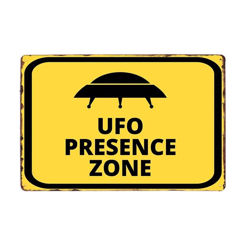 Warning Area 51 Metal Tin Sign UFO Vintage Wall Plaques Art Poster Decoration Painting Home Decor 20x30cm