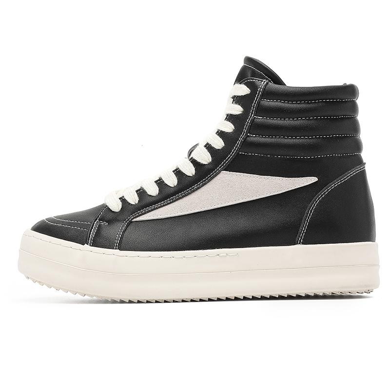 

Новые мужские повседневные кроссовки хай-топы на толстой подошве, удобные, для улицы, нескользящие, прочные, на шнуровке, мужской базовый универсальный стиль 44