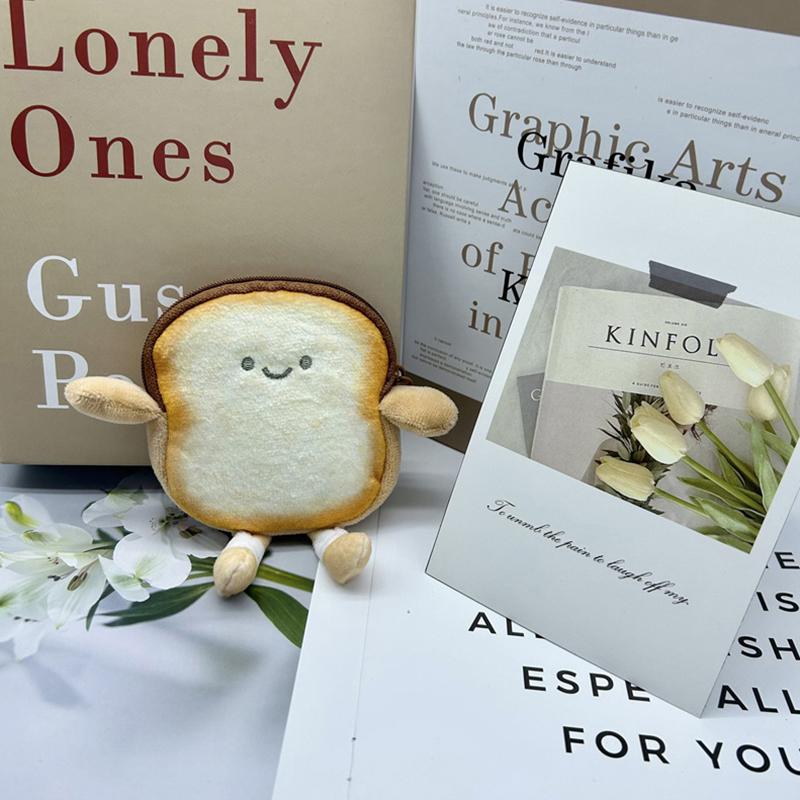 Creative Funny Toast And Bread Zero Wallet Cheese Bag Pendant Wallet Bags Cartoon Wallet Female Walle Bag Pendant Accessories