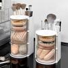 Desktop Organizer Rotatable Makeup Brush Holder Jewelry Organizer Box with Capacity for Earrings Bracelets Hair Accessories