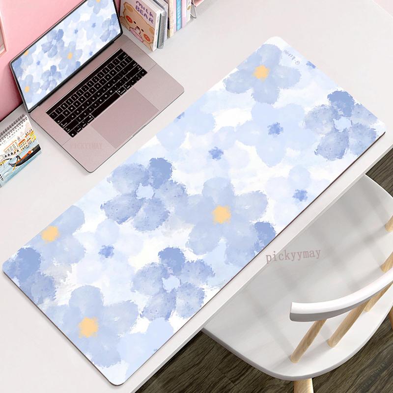 Large Mouse Pad Flower 100x50cm Locking Edge Big Computer Mousepads Cute Mousepad Big Keyboard Mat Gamer Mouse Pads Desk Mats