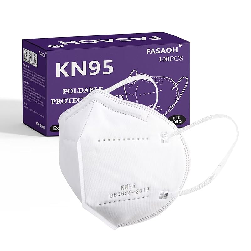 KN95 Face Masks 100 PCS, 5-Ply KN95 Black Masks,Breathable Protection Masks, Individually Wrapped, Cup Dust Safety Mask