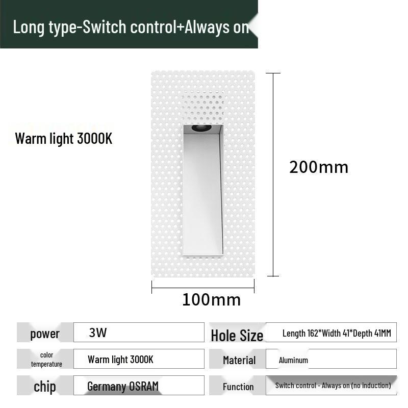 Recessed Frameless LED Stair and Corridor Light