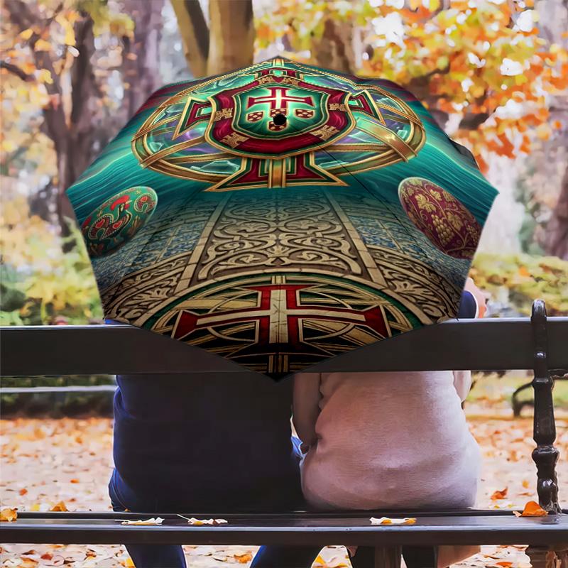 Portuguese Heritage Emblem Folding umbrella Umbrella durable light Sun umbrella travel