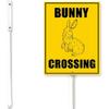 Bunny Crossing Sign With Stake Slow Down Sign For Neighborhoods Yard Farm Aluminium Caution 8x12inch Lawn Yard Grass Prop Animal