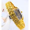 Elegant Vintage Octagonal Ladies Wristwatch Golden Case Quartz Watches Wateproof Steel Strap