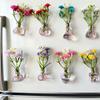 1/8/10Pcs Vertical Greenery Vase Magnetic Mini Clear Glass Propagation Vase with Faux Flowers Dorm Room Plant Decor