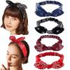 Printed Rabbit Ears Elastic Contour Crossover Hairband Wire Knot Wash Face Headband Elastic Hairband Stretch Headbands for Women