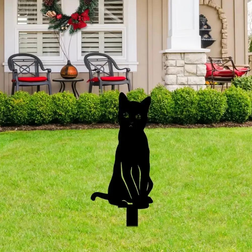 Metall-Hirsch/Hund/Katze-Pfahl - Outdoor-Silhouette-Tierskulpturen | Wasserdichte Metall-Hirsch-Kunstwerke | Dekorative Gartenpfähle