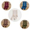5 Pairs Solid Ribbed Crew Socks Women Mixed Color 4 Seasons Fit Loose Socks Set Daily Basic Sox