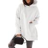 Long Sleeve Hooded Padded Women's Sweatshirt Solid Color Pocket Loose Hooded Sweatshirt Plus Size Women