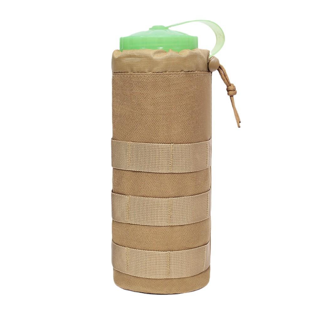 Versatile MOLLE Mesh Water Bottle Pouch - Outdoor Sports Waist Pack with Drawstring Sleeve