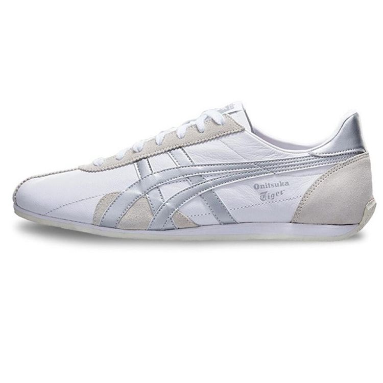 ONITSUKA TIGER Runspark Spliced Sports Non-Slip Lightweight Low-Top Running Shoes Unisex Sneakers Silver White D201L-101
