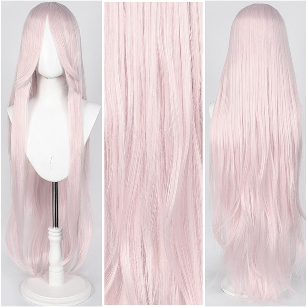 Parrucca Cosplay Lunga Dritta 100CM Multicolore Rosa Biondo Nero Parrucca Costume Anime Parrucca Cos Sintetica Universale Parrucca per Uso Quotidiano Feste