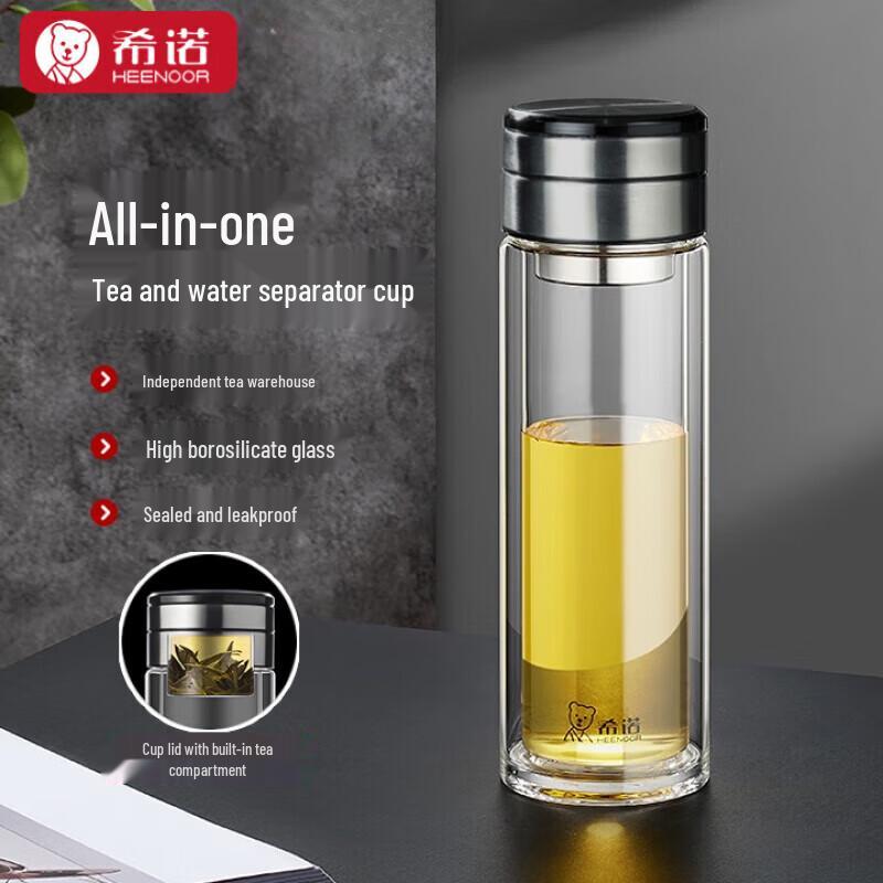 Heenoor Double-Layer Glass Tea Infuser Mug