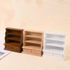 Antique Miniature Library Shelf 1/12 Scale Wooden Display Cabinet For Dollhouses Enthusiasts