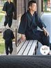 Japanese Samue Shijira-ori Men's Japanese workwear, cotton-linen blend, summer, cool, loungewear Size M Color Black