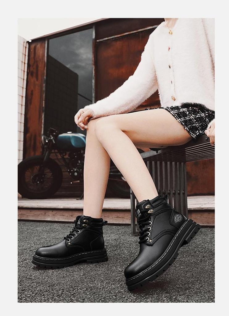 Men's Genuine Leather Martin Boots - Thick Sole, Plus Size, Outdoor Casual Work Boots for Fall/Winter