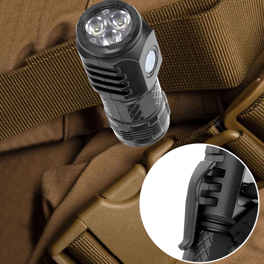 1-5PCS Compact Camping Torch 5 Lighting Modes 300LM Mini Handheld Flashlight Non Slip USB Charging Waterproof for Camping Hiking