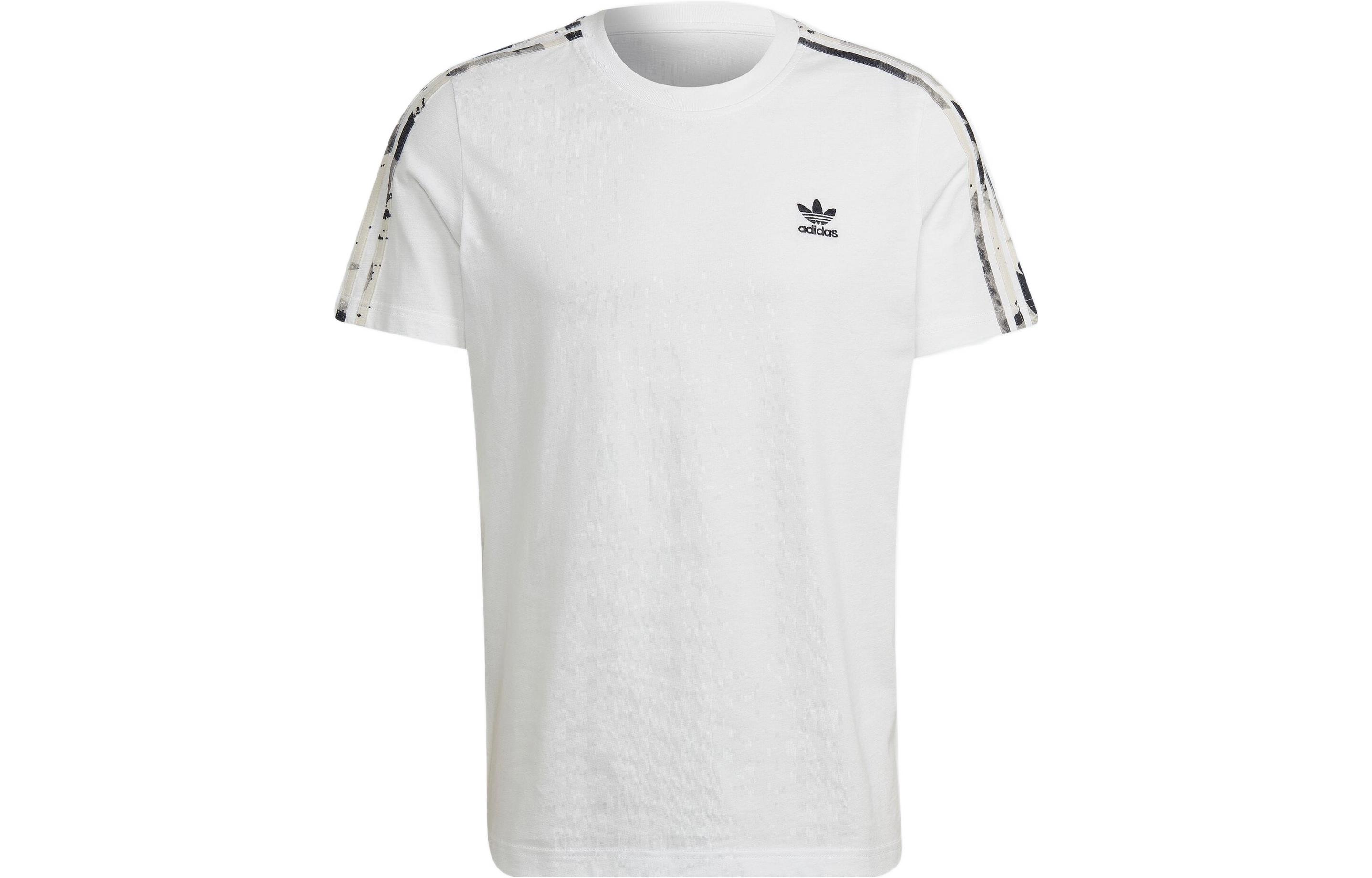 

Adidas T Shirts Men s White Crew Neck Moderate Straight Fit HK2798 XS