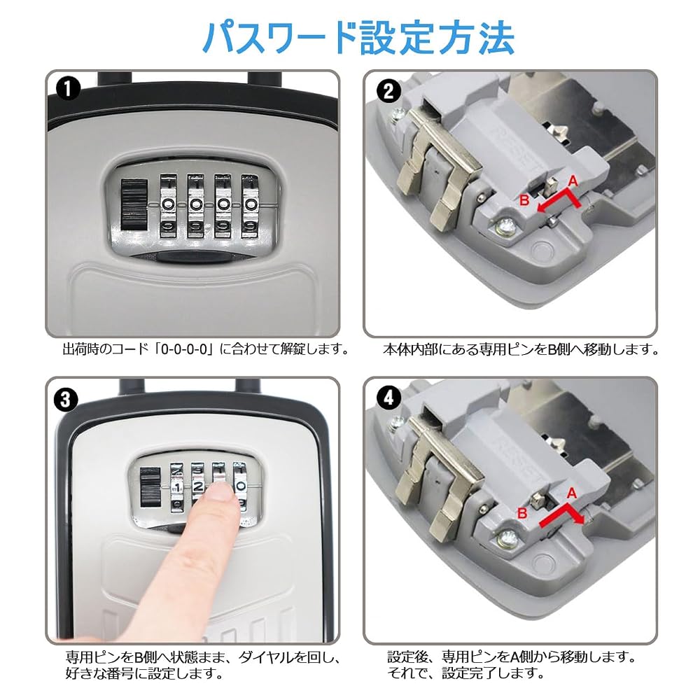 Large Capacity Key Box - C-Timvasion Safe with 4-Digit Combination Lock, Padlock, Key Storage Box,