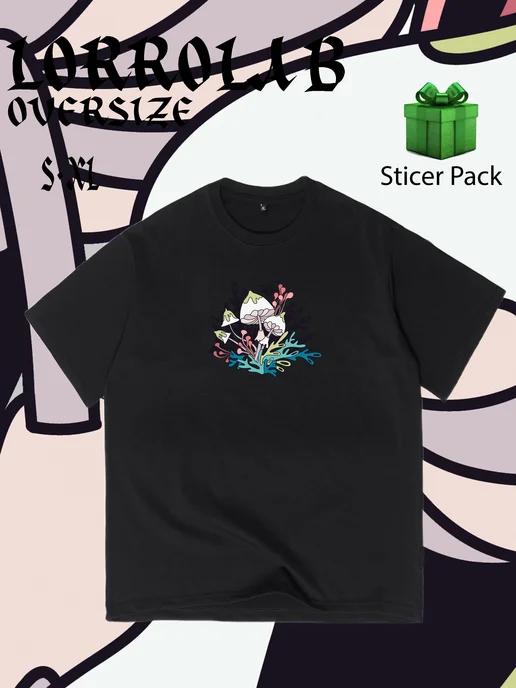 Oversized T-shirt with “ANIME” print on the front 2XL