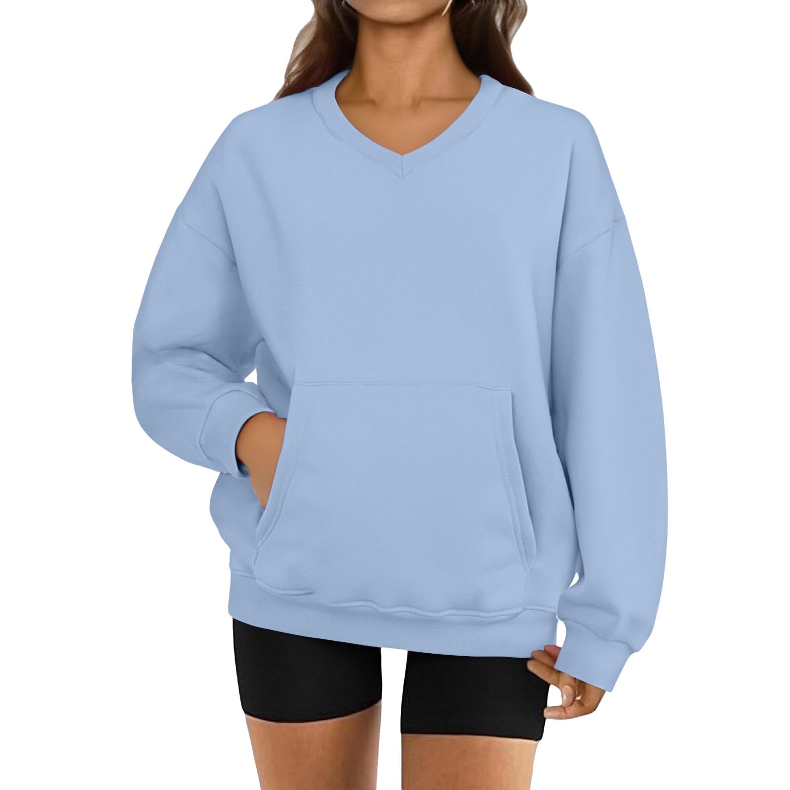

Women s Fashion Long-Sleeved V-Neck Sweatshirt XL