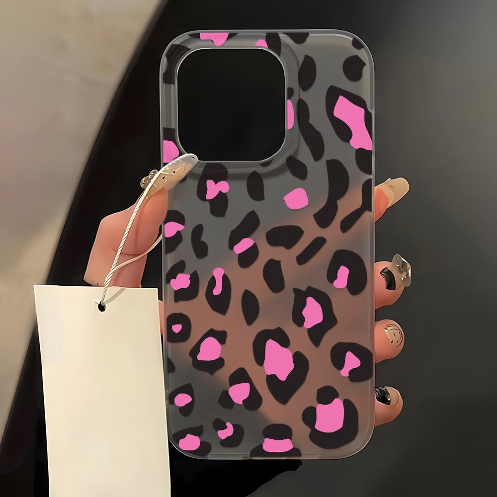 INS Black Leopard Print Phone Case For iPhone 15 13 11 12 14 16 Pro Max 13 12 Mini 15 16 Plus Soft Shockproof Bumper Cover Funda