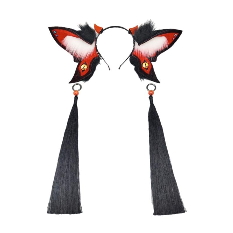 

Плюшевая повязка на голову с ушками кошки и собаки для косплея и фестивальных мероприятий, модные аксессуары для волос, украшения для волос для взрослых и детей красный
