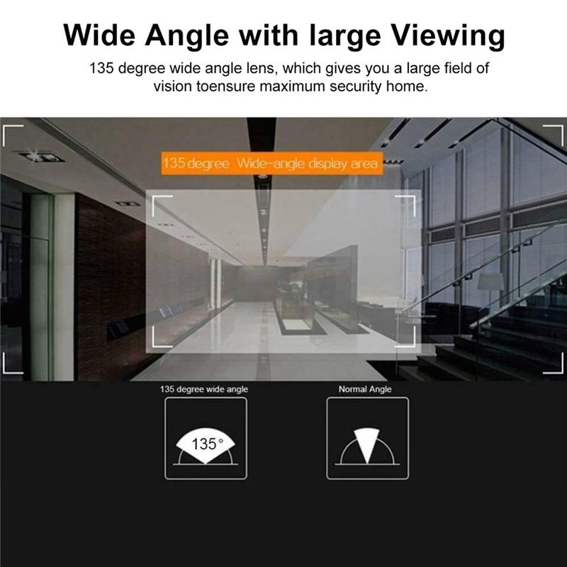 Smart Video Doorbell HD720P Night Vision PIR Motion Detection 2.4 display for home New Door bell with Camera LED