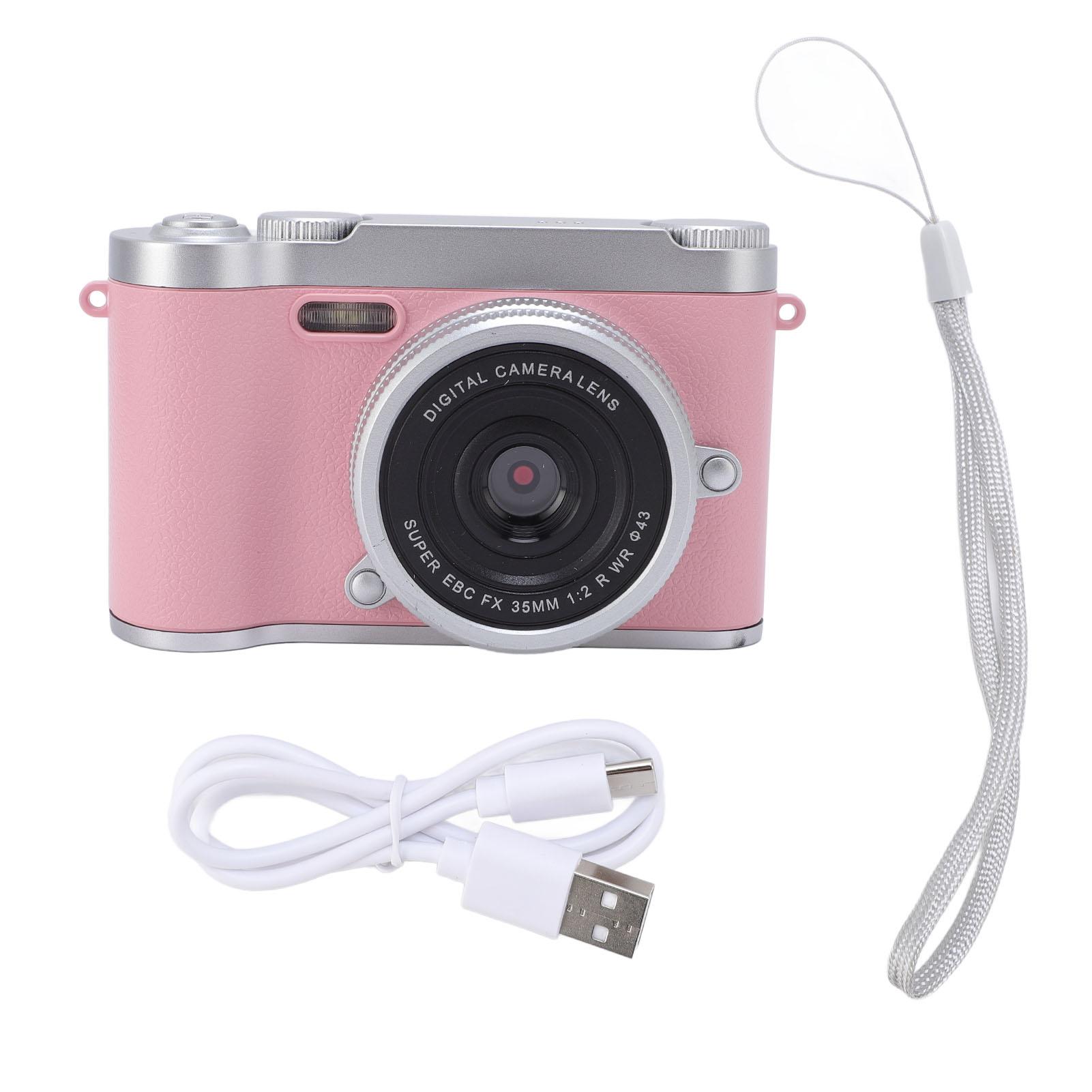 

Цифрова фотокамера для підлітків 48MP HD Dual Lens Auto Focus 8x Digital Zoom Anti Shake Pocket Compact рожевий