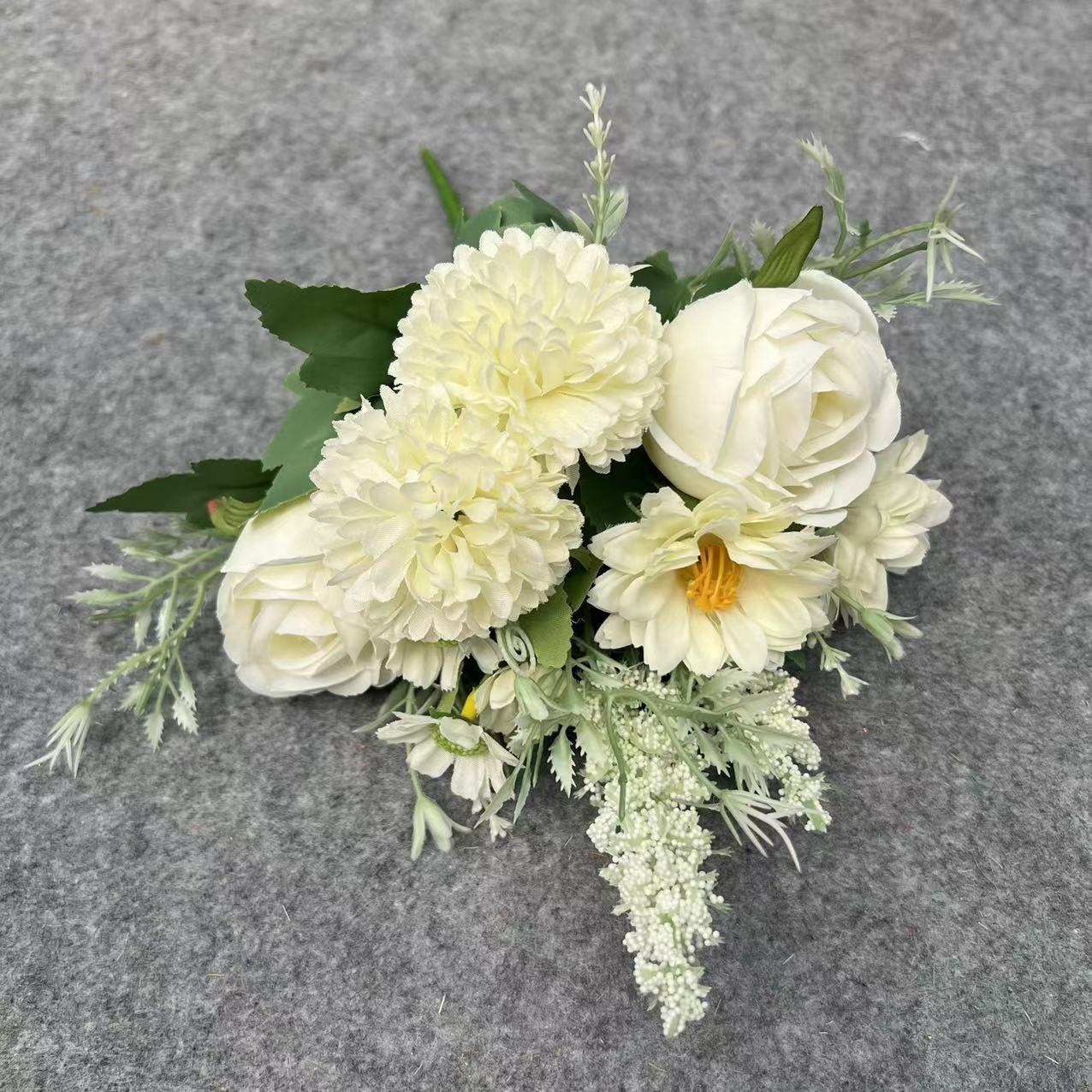 

Новый продукт Искусственные цветы Колосья Риса Розы Гостиная Обеденный стол Цветочная композиция Декор Свадебная Фотосъемка 2 bundles белый