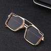 Vintage Steampunk Style Sunglasses Men'S Metal Hollow Box Sunglasses Men'S Trendy Double Beam Glasses