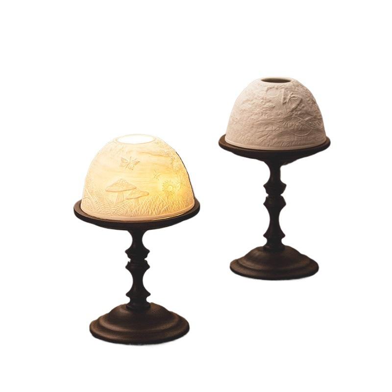 Rustic Solid Wood Candlestick Holder Vintage Table Candle Stand for Bedroom Living Room Wedding Decor
