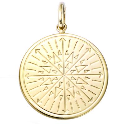 [Q7587] - Gold Plated 'Astrology' Pendant (disc) - 20 Mm