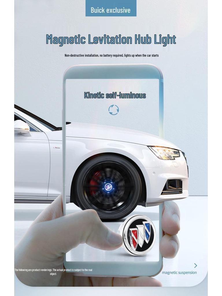 Compatible Magnetic Levitation Hub Lights for Buick: Excelle, Verano, LaCrosse, Enclave, Envision, GL8 - Luminous Tire Lights.