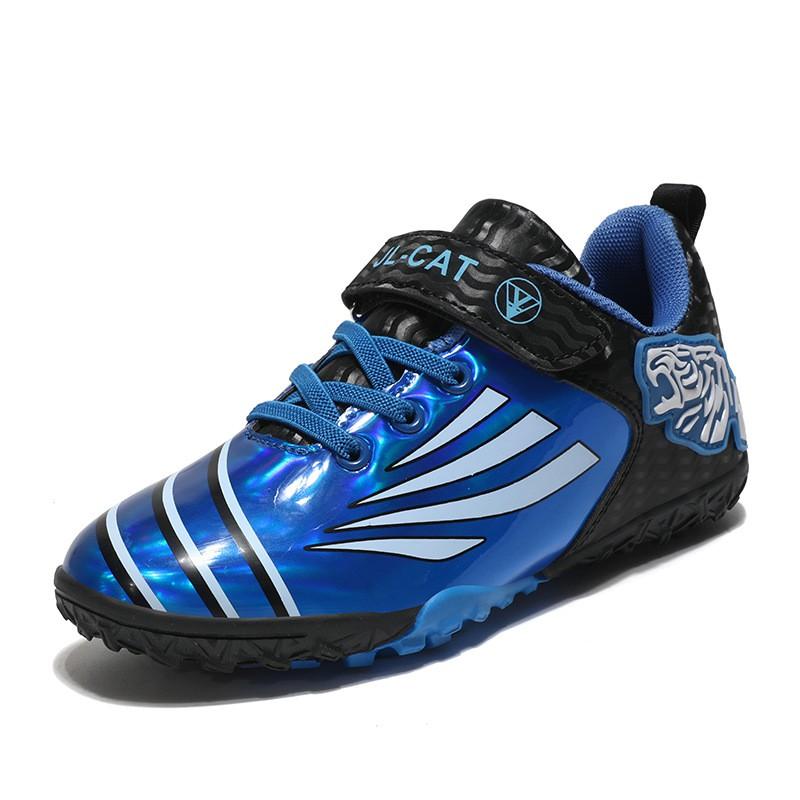 Youth Low-Cut Soccer Cleats Artificial Turf Training Flexible Bendable Sole Cotton Upper Rubber Outsole