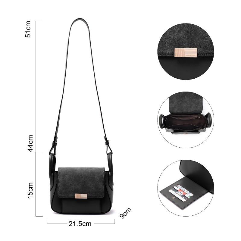 IELGY Fashion Trend Stitching Fashion Tofu Bag Shoulder Messenger Bag