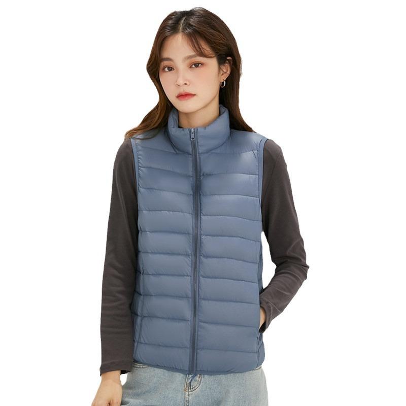 Thin Down Jacket Vest Women's New Autumn and Winter 2024 90 White Duck Down Vest Stand-up Collar Short Vest Tide