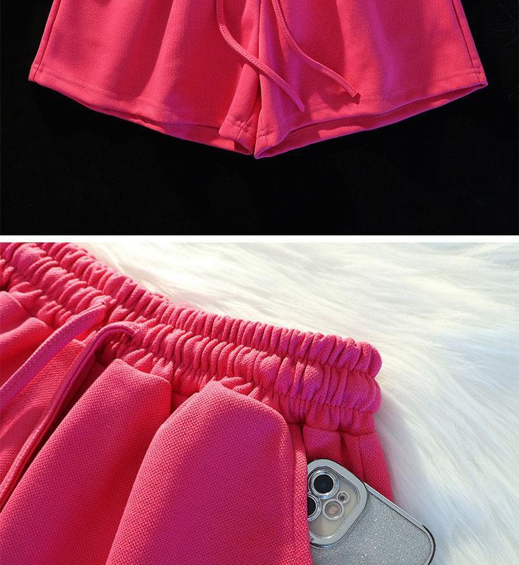 Yellow High-Waisted Loose Fit Sports Shorts - Casual A-Line Running Shorts with Elastic Waist