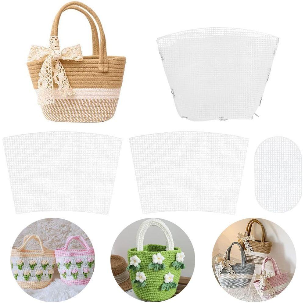 DIY Crafting Plastic Bag Mesh Grid Durable Black White Mesh Cloth Canvas Bag Sheets