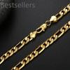 Hochwertige 18K Gold Halsketten 20 Zoll Klassische 4MM seitliche Halskette für Herren Mode Schmuckstücke Geschenke Hochzeitsfeier Nicht verblassend